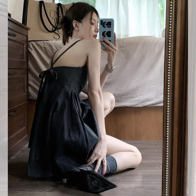 Đầm jean chéo dây lưng Updress