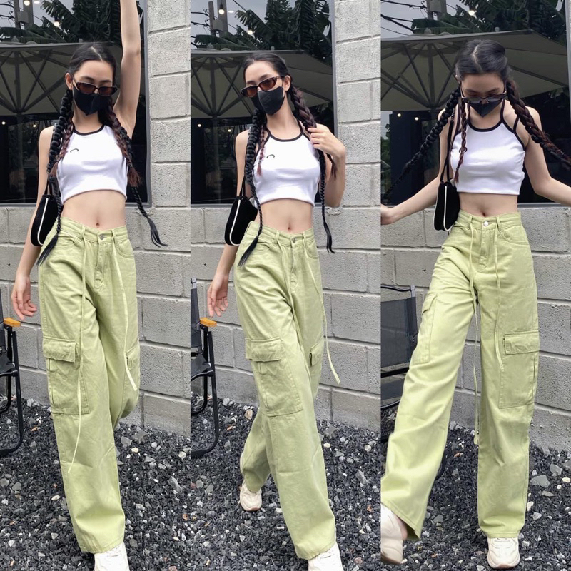 Quần Jean suông túi hộp trendy