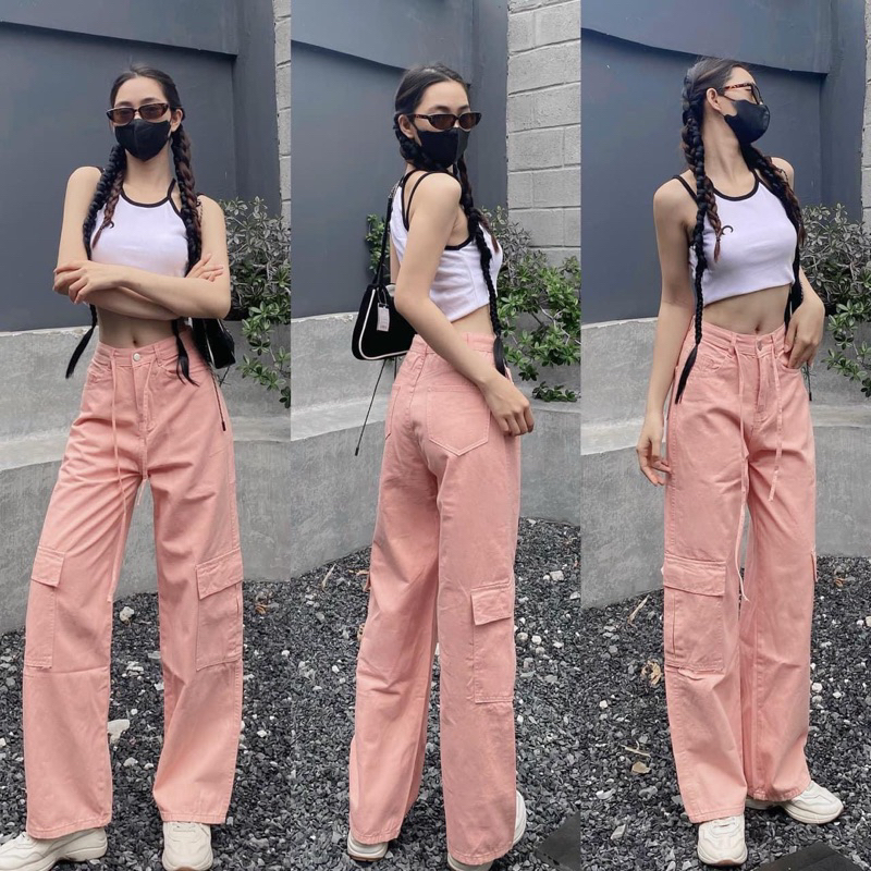 Quần Jean suông túi hộp trendy