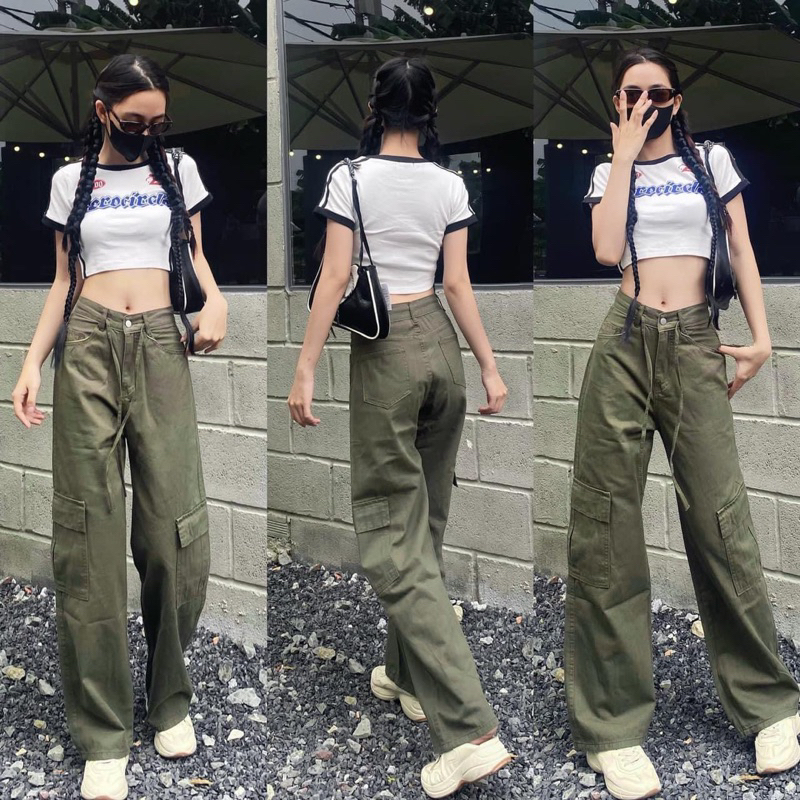 Quần Jean suông túi hộp trendy