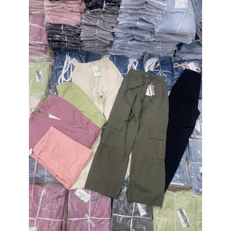 Quần Jean suông túi hộp trendy