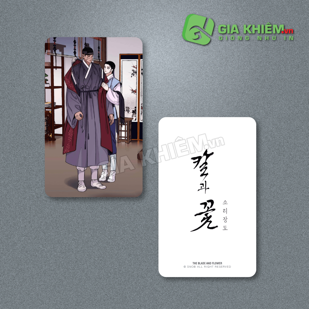Card bo góc giấy truyện HOA TỰA ÁNH GƯƠM - THE BLADE AND FLOWER