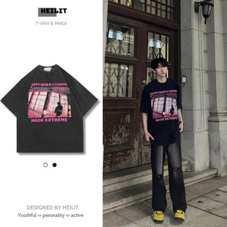 Áo Thun Nam Họa Tiết Màu Hồng MADE HeiLit Phông Tay Lỡ Chất Vải Cotton Co giãn Form Unisex