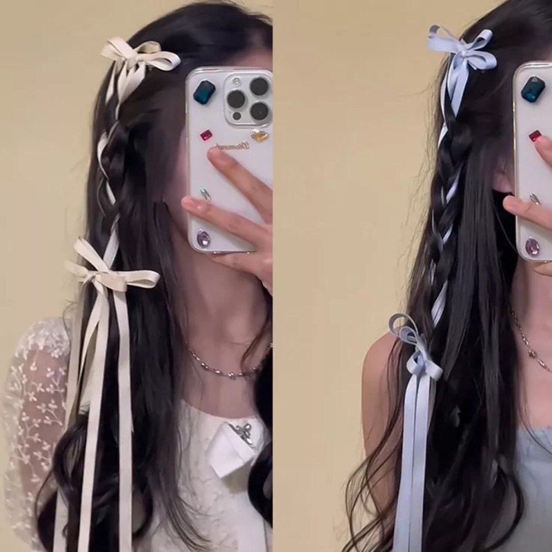 Kẹp 2 Nơ Dài Cho Bạn Gái Dễ Thương 1 Cái