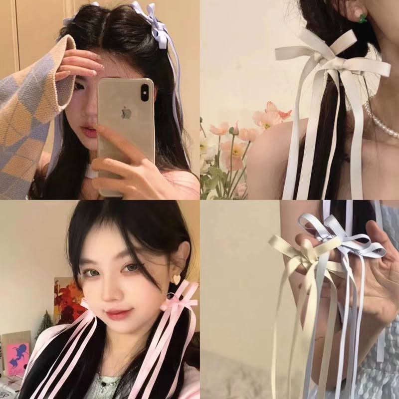 Kẹp 2 Nơ Dài Cho Bạn Gái Dễ Thương 1 Cái