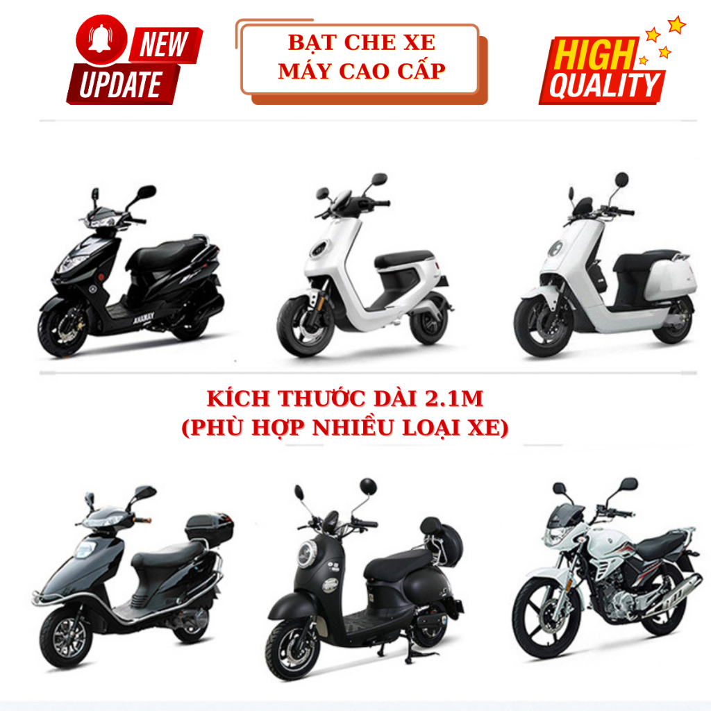 Bạt trùm xe máy ngoài trời chất liệu vải dù Oxford chống uv. Bạt che xe máy chống nắng mưa và bụi