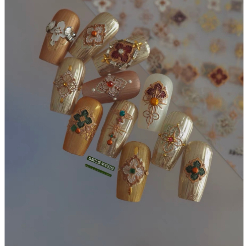 Sticker dán móng 3D hoạ tiết crom