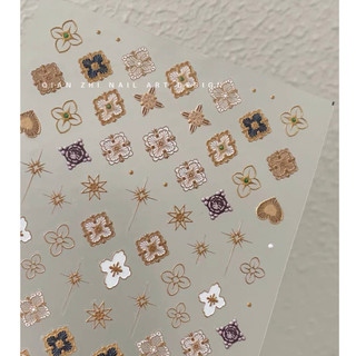 Sticker dán móng 3D hoạ tiết crom