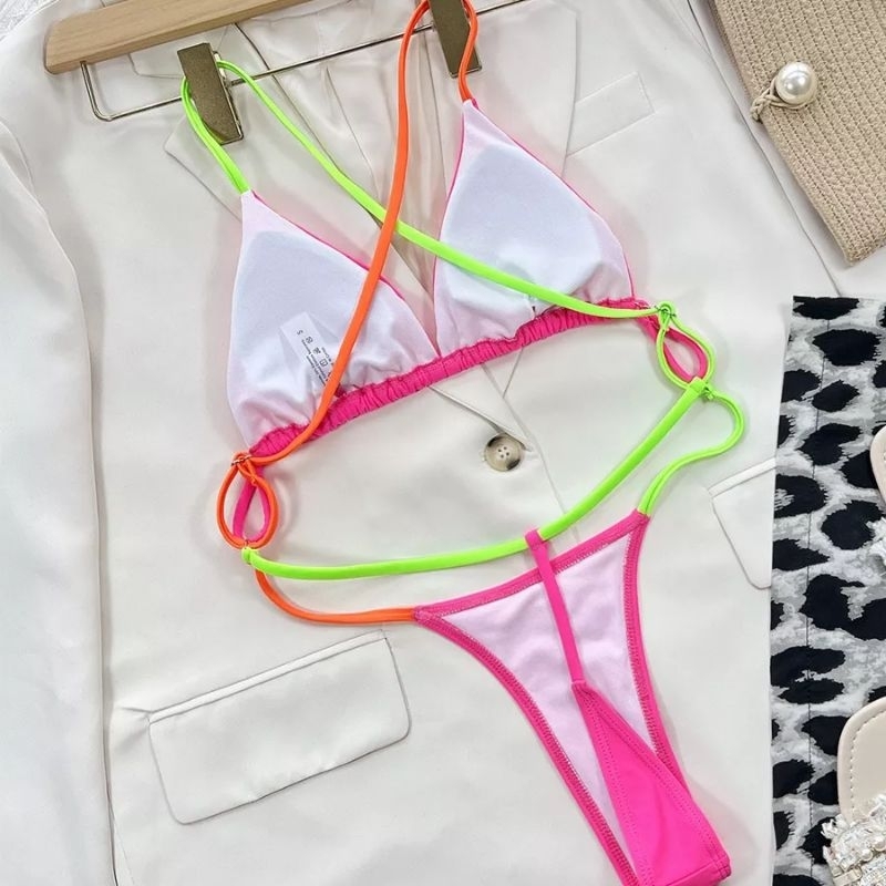 Bikini 1 Mảnh Dạ Quang Quần Lọt Khe Sexy