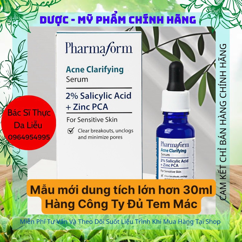 Tinh chất giảm mụn và ngăn ngừa mụn, se khít lỗ chân lông PHARMAFORM Acne Clarifying Serum 20ml
