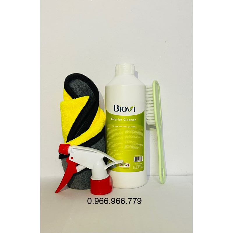 DUNG DỊCH VỆ SINH NỘI THẤT BIOVI (tặng khăn 3m 2 mặt, bàn chải + vòi xịt)