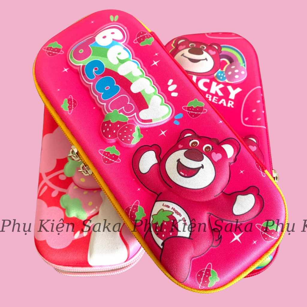Hộp Bút Gấu Dâu - Hộp Đựng Bút Gấu Dâu Lotso Cute 3d Nhiều Ngăn Dễ Thương Học Sinh/Cho bé Giá Rẻ Saka