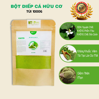 Bột diếp cá đắp mặt 1kg ntfarm hữu cơ nguyên chất