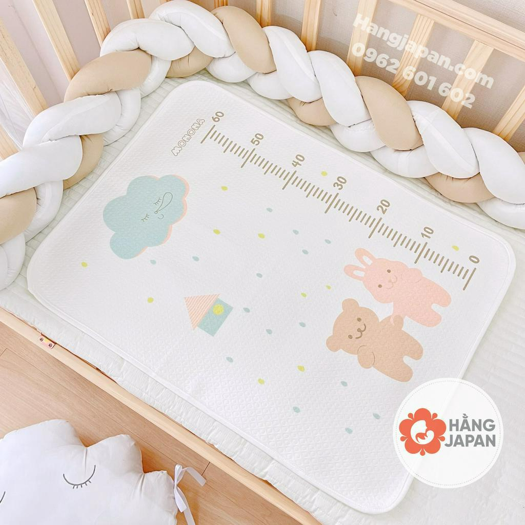 Lót Chống Thấm Organic Monona / Molli 4D Xuất Hàn Siêu Mềm Mịn Có Thước Đo Cao Cấp Cho Bé Họa Tiết Ngẫu Nhiên Chính Hãng