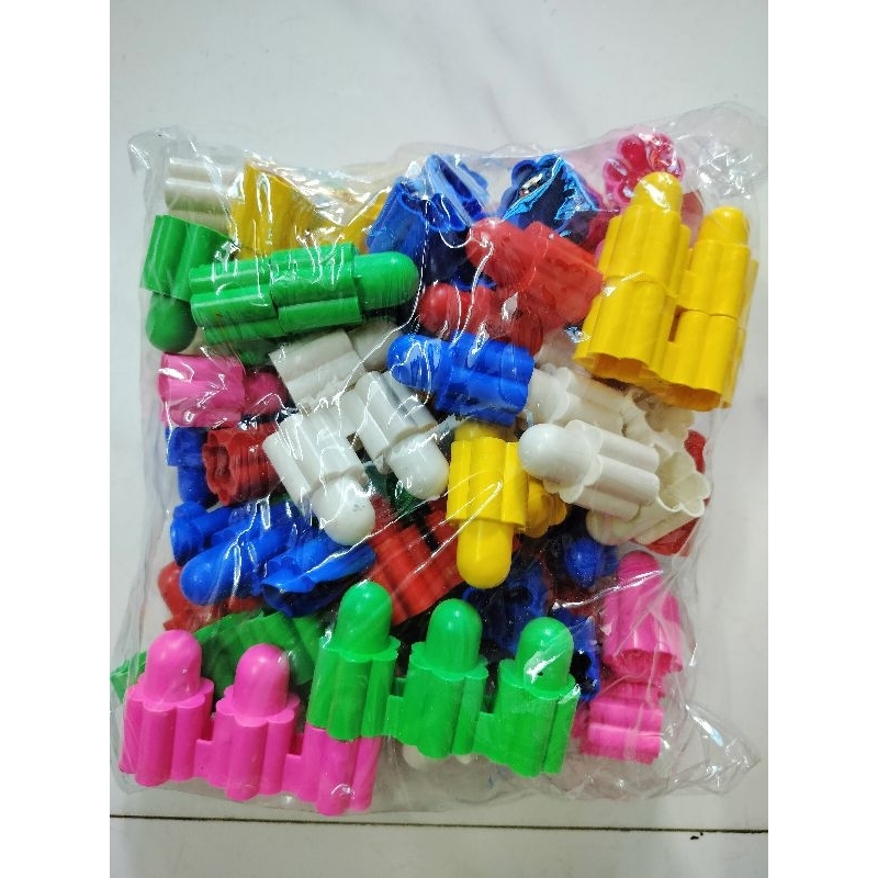 lắp ráp 555 ghép nút to, đồ chơi mầm non theo thông tư 02 túi 450g