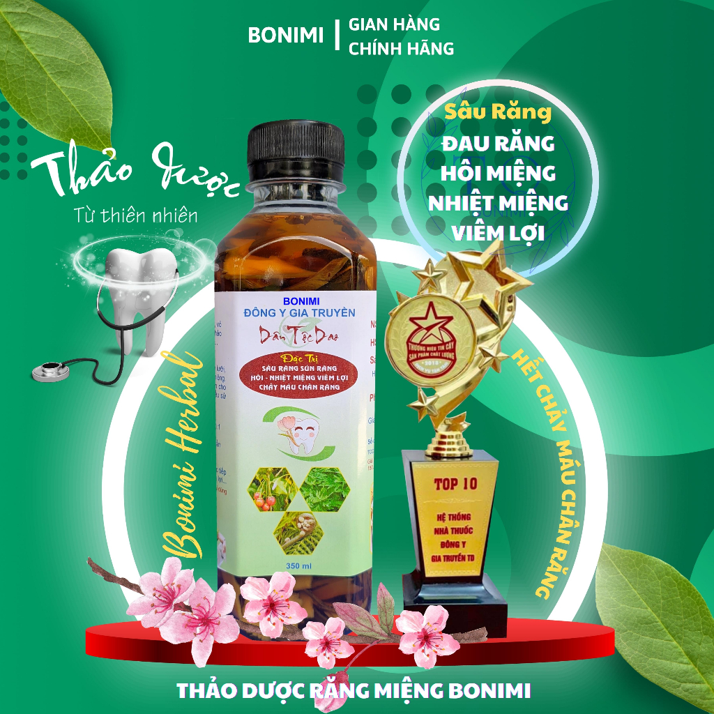 Nước Súc Miệng Thảo Dược Bonimi số lượng 1 chai 350ml. TQ Bonimi