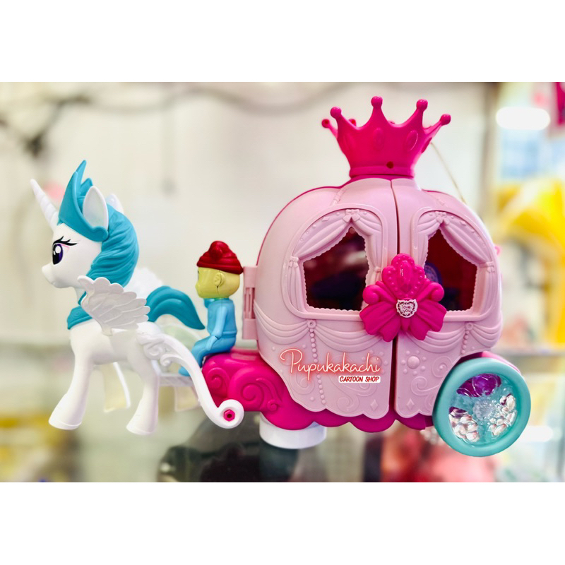 Lồng Đèn Trung Thu Pin Xe Ngựa PONY Trang Điểm, Ngựa PONY Bán Kem Có Đèn Nhạc