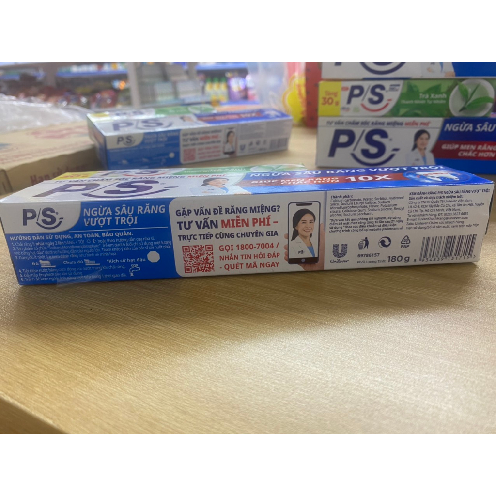 Kem đánh răng P/S ngừa sâu răng 180g