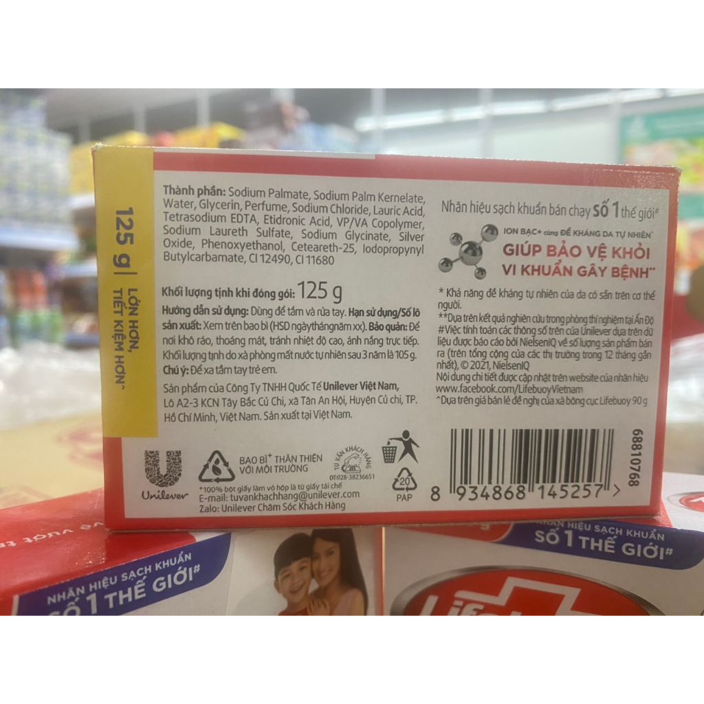 Bánh Xà Phòng Tắm Lifebuoy Bánh 90g/125g