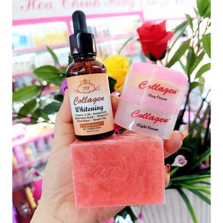 Combo serum và Bộ kem colagen Plus Vit E