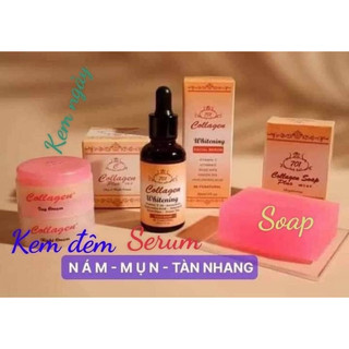 Combo serum và Bộ kem colagen Plus Vit E