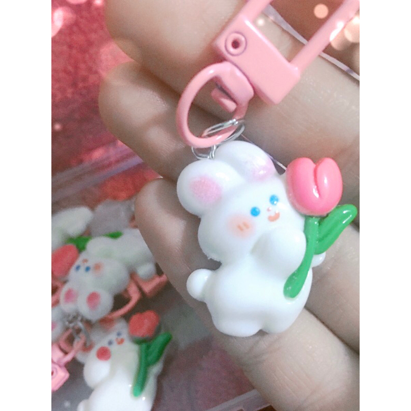 Móc khoá thỏ tulip siu dễ thương🌷