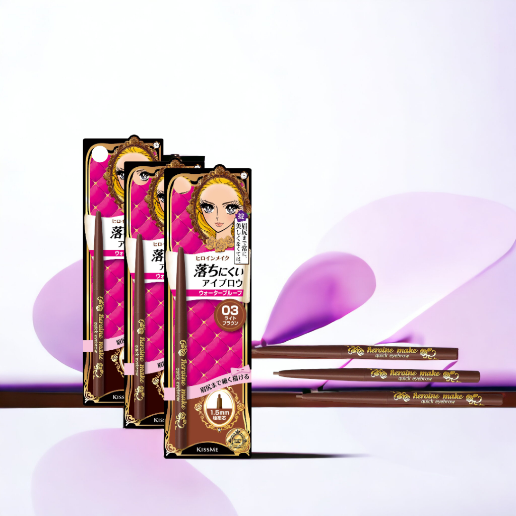 Bút Chì Sáp Kẻ Lông Mày ,Chống Lem Trôi,Lõi Siêu Mịn Kissme Heroine Make Quick Eyeliner