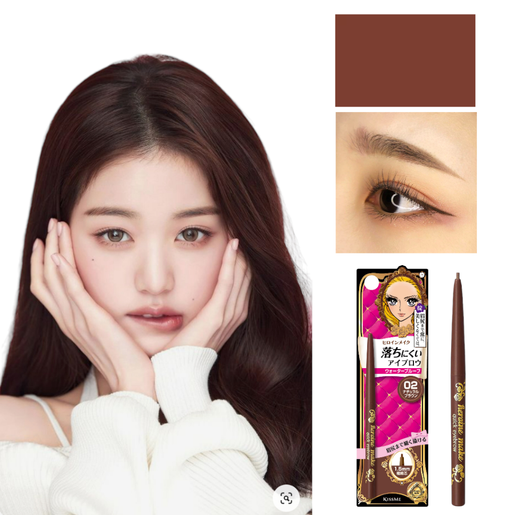 Bút Chì Sáp Kẻ Lông Mày ,Chống Lem Trôi,Lõi Siêu Mịn Kissme Heroine Make Quick Eyeliner