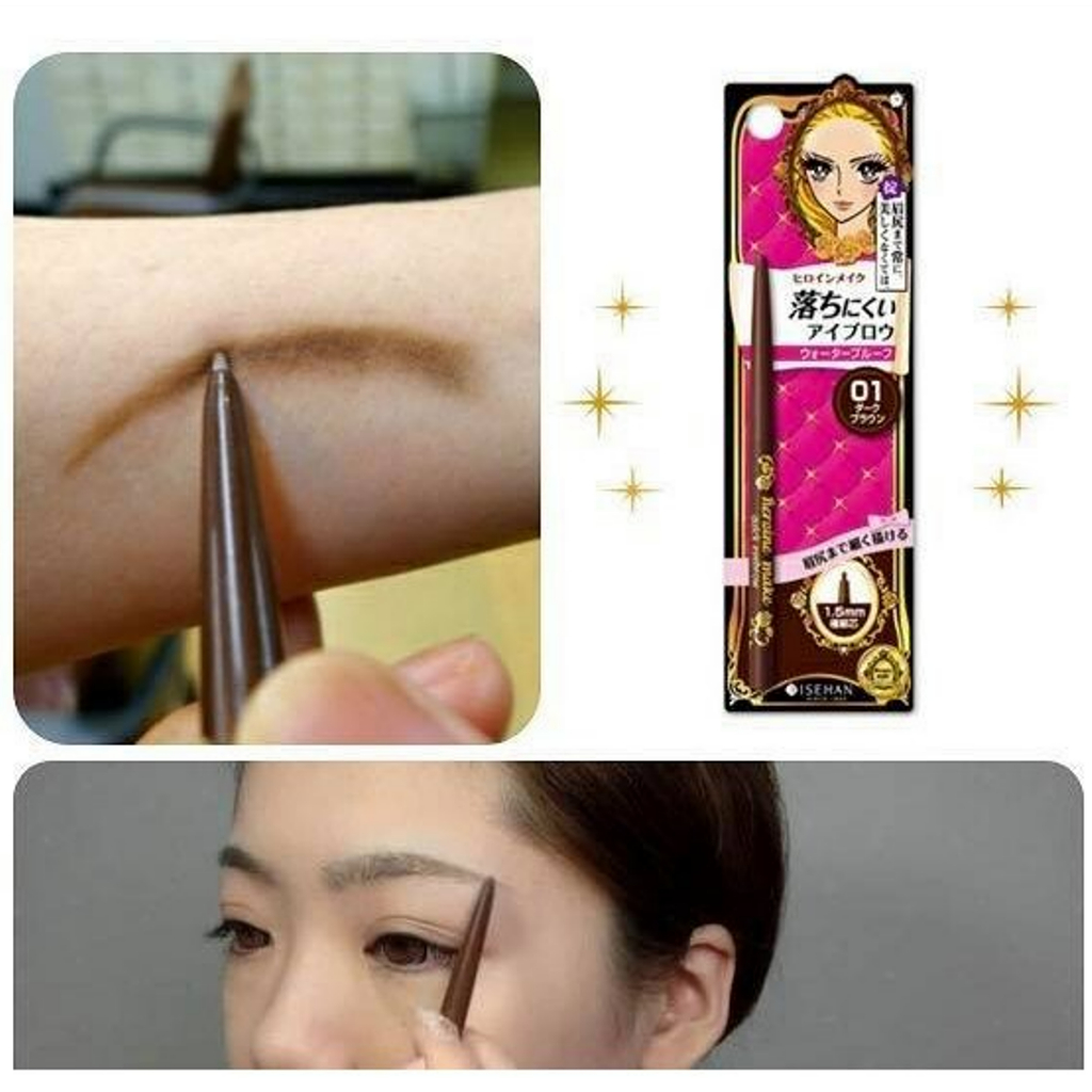Bút Chì Sáp Kẻ Lông Mày ,Chống Lem Trôi,Lõi Siêu Mịn Kissme Heroine Make Quick Eyeliner