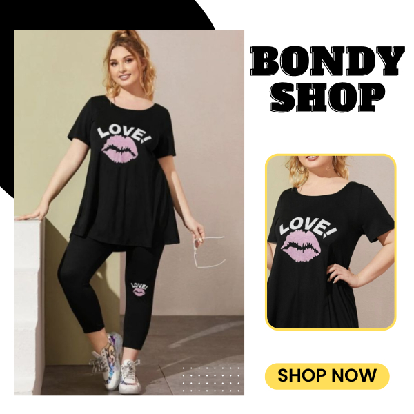 Bộ Đồ Dạo Phố In Môi Hồng ? Bigsize ? Set Đồ Bigsize Trẻ Trung, Cá Tính