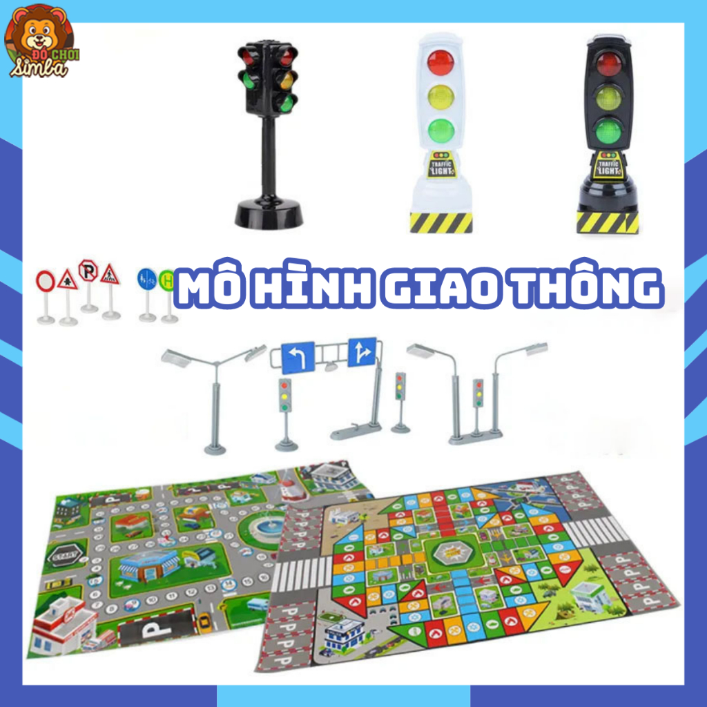 Đồ Chơi Mô Hình Giao Thông Có Đèn Giao Thông, Biển Báo...