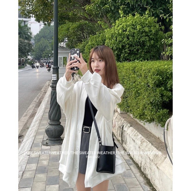 Áo cadigan nỉ trơn fom rộng dáng dài - 247store.vn - Aocadigan023_P0K16