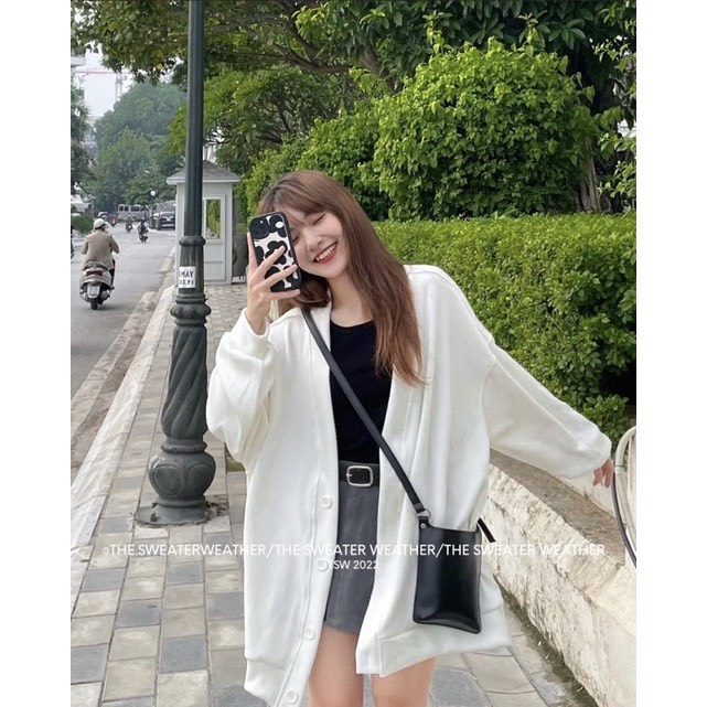 Áo cadigan nỉ trơn fom rộng dáng dài - 247store.vn - Aocadigan023_P0K16