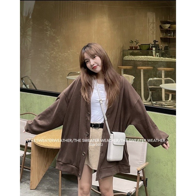 Áo cadigan nỉ trơn fom rộng dáng dài - 247store.vn - Aocadigan023_P0K16
