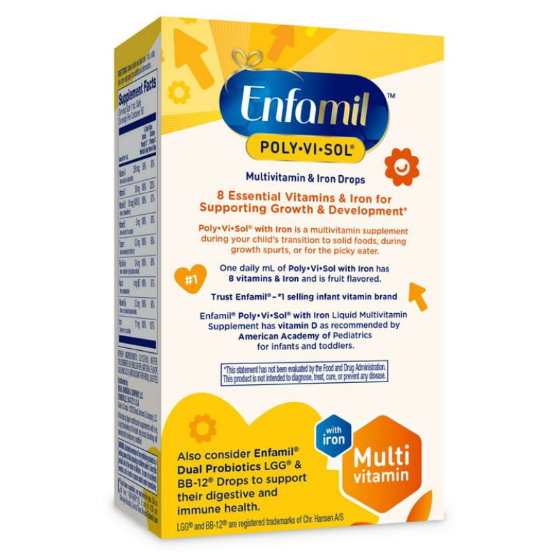 Vitamin tổng hợp thêm sắt Enfamil Polyvisol 50ml cho bé 6_24 tháng