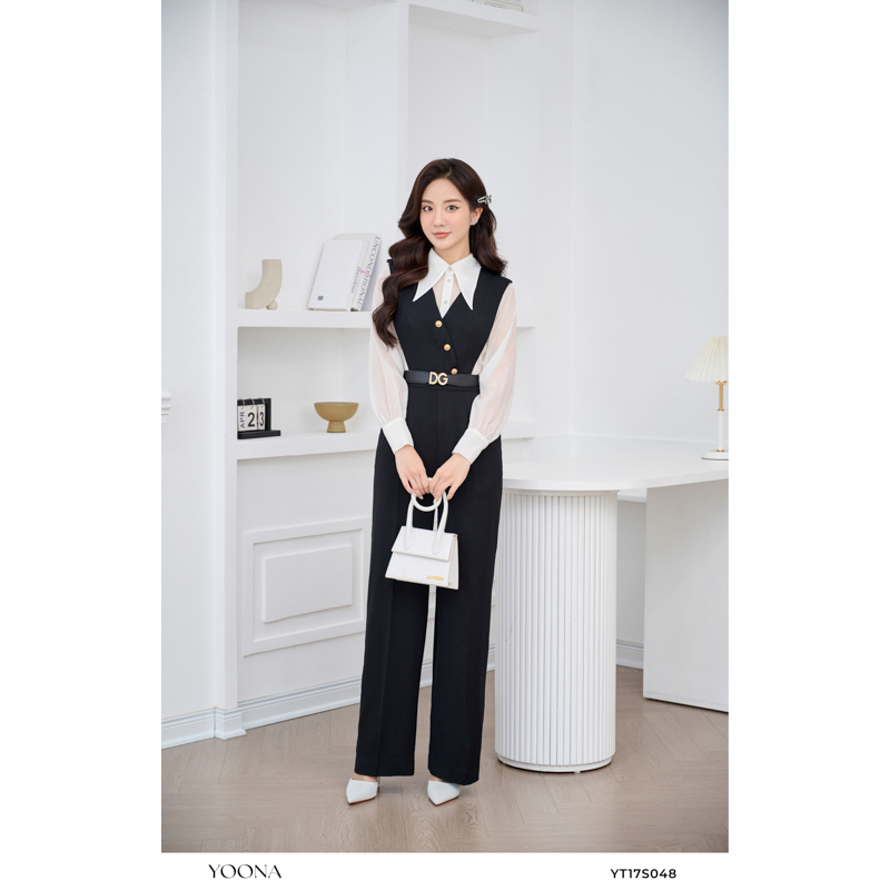 Bộ jumsuit nữ quần ống suông thanh lịch YOONA - YT17S048