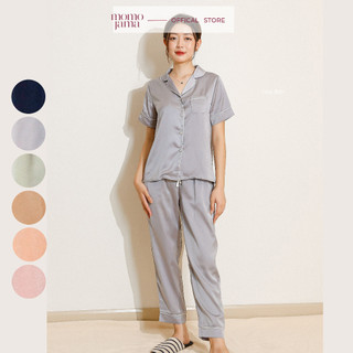 Bộ đồ ngủ mặc nhà MOMOJAMA pijama ngắn tay quần dài chất lụa thoáng mát, mềm mại cao cấp thanh lịch M1367