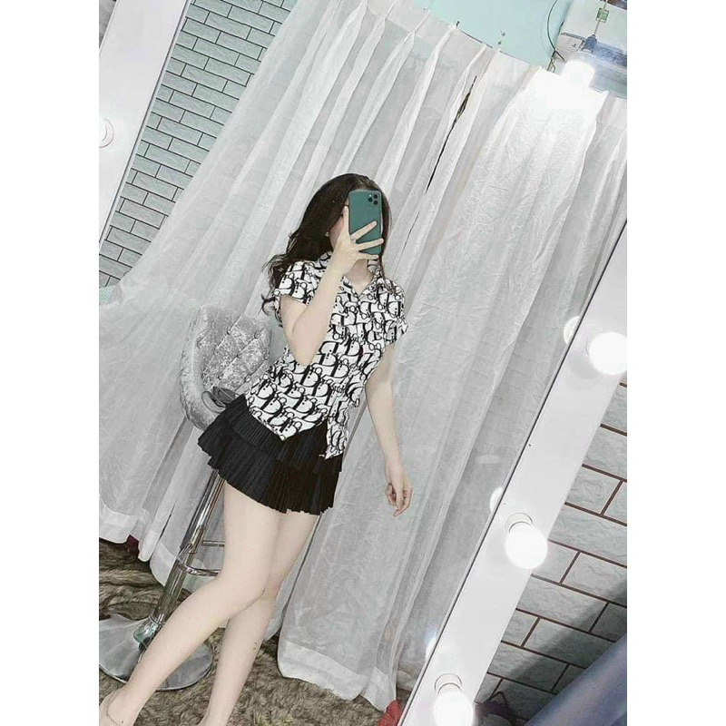 Áo sơmi voan hoạ tiết ngắn tay, Áo sơ mi tay ngắn Di Or