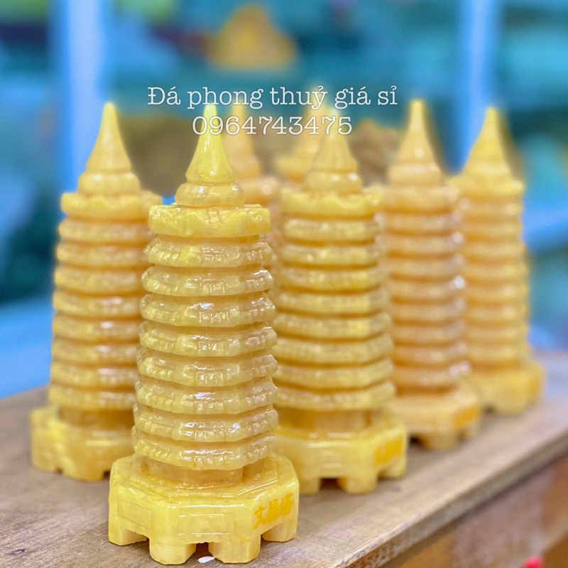Tháp văn xương ngọc hoàng long vàng kiểm định 15 cm 18 cm