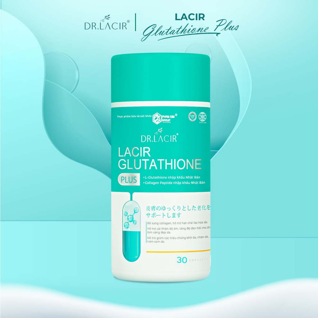 Viên Uống Trắng Da Glutathione Plus,Giúp làm trắng da,mờ nám tàn nhang,cải thiện nội tiết tố hộp 30 viên