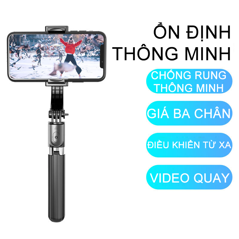 Gimbal Q08 L08 Tay Cầm Chống Rung Điện Tử Có Bluetooth -Có Chân Đỡ Tự Đứng BH 1 ĐỔI 1