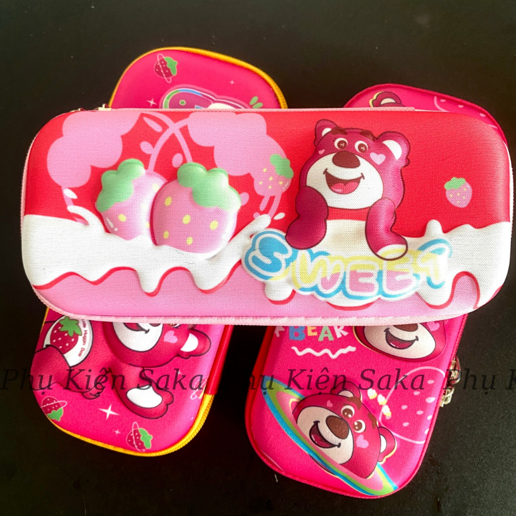 Hộp Bút Gấu Dâu - Hộp Đựng Bút Gấu Dâu Lotso Cute 3d Nhiều Ngăn Dễ Thương Học Sinh/Cho bé Giá Rẻ Saka