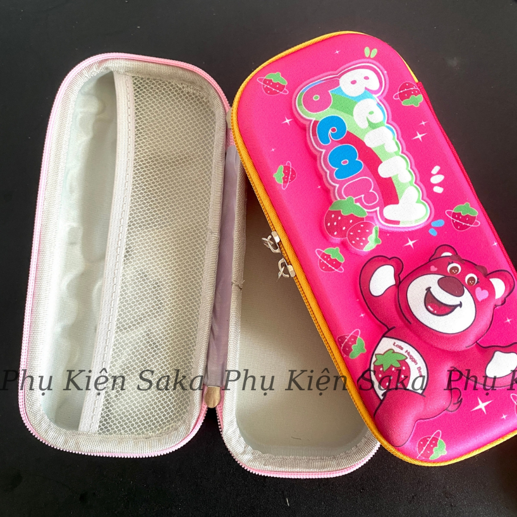 Hộp Bút Gấu Dâu - Hộp Đựng Bút Gấu Dâu Lotso Cute 3d Nhiều Ngăn Dễ Thương Học Sinh/Cho bé Giá Rẻ Saka
