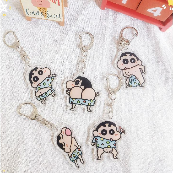 🥟ice🥟Móc Khóa Hình Cậu Bé Bút Chì Shin-chan Bằng Acrylic Trong Suốt Dễ Thương