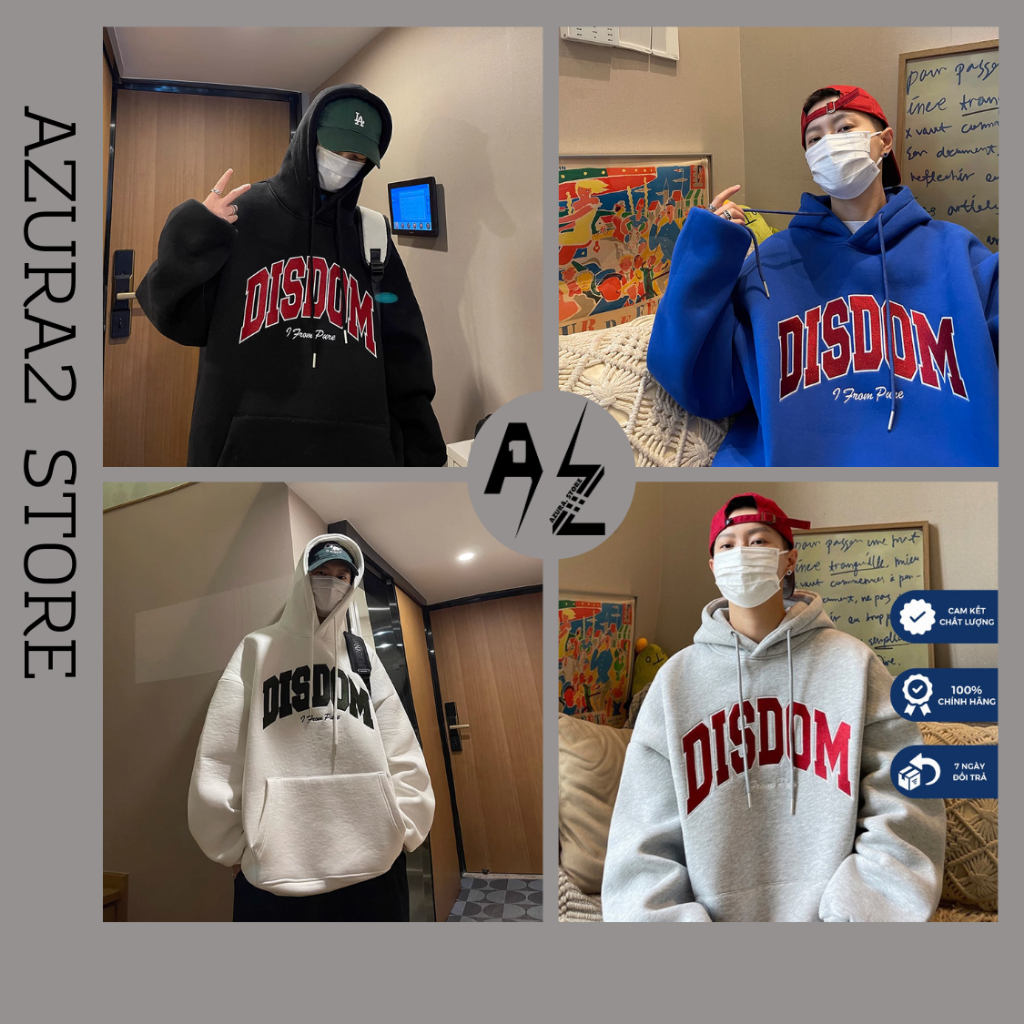 Khoác Nỉ Hoodie Unisex Form Rộng Logo Thêu DISDOM Chất Nỉ Bông Dày Hot Trend Dành Cho Nam Nữ - Azura2 Store