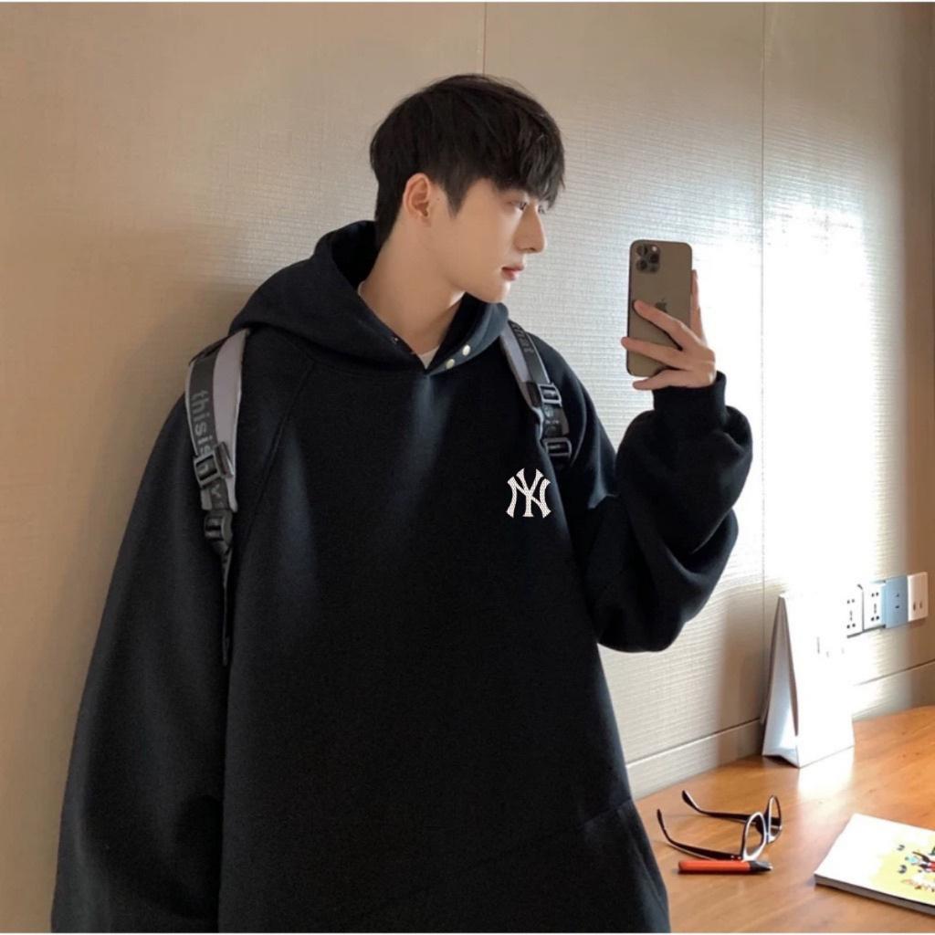 Áo hoodie MLB NY chính hãng khoác nỉ cao cấp unisex, Áo hoodie MLB New York nam nữ form rộng Latiiza.vn