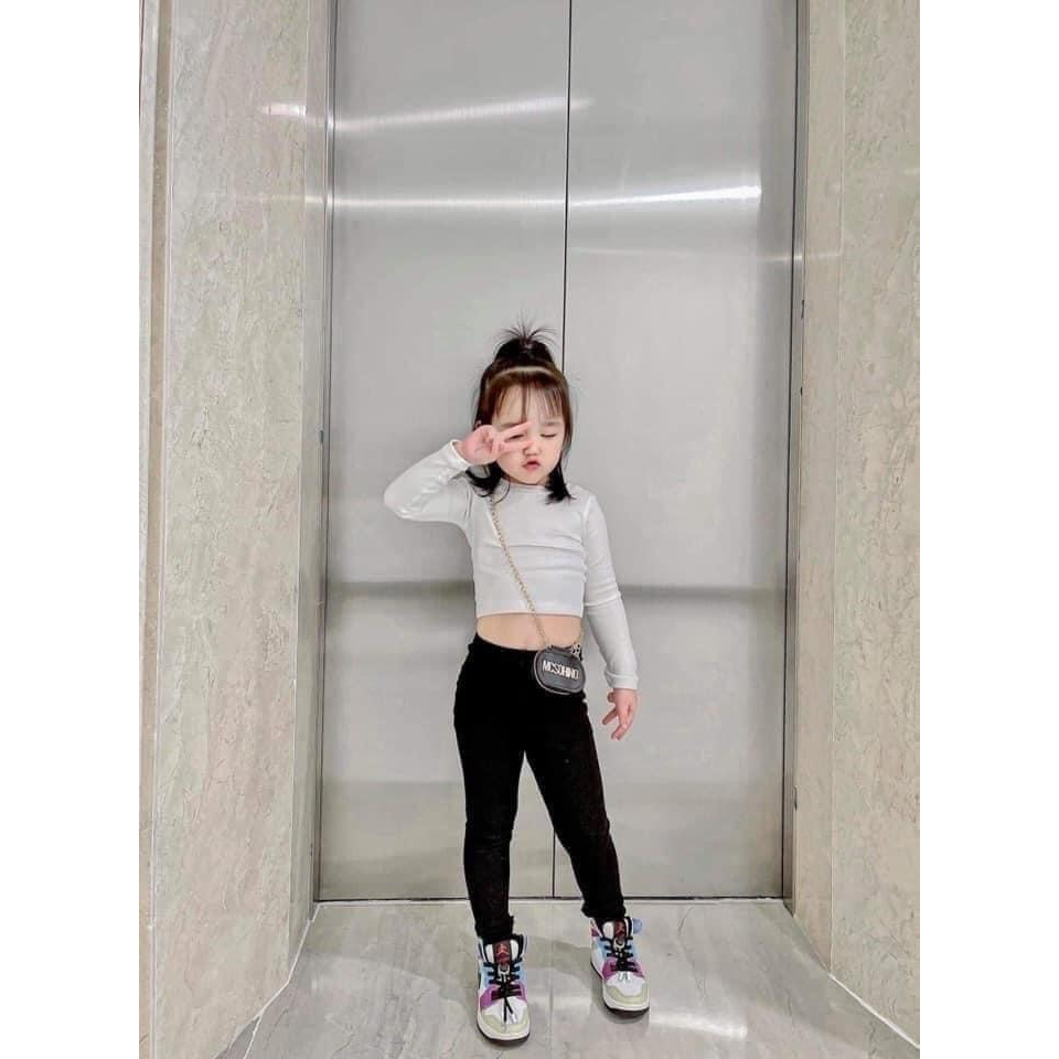 ÁO CROTOP DÀI TAY CHẤT COTTON 100% CHO BÉ, CÓ SIZE 7-28KG