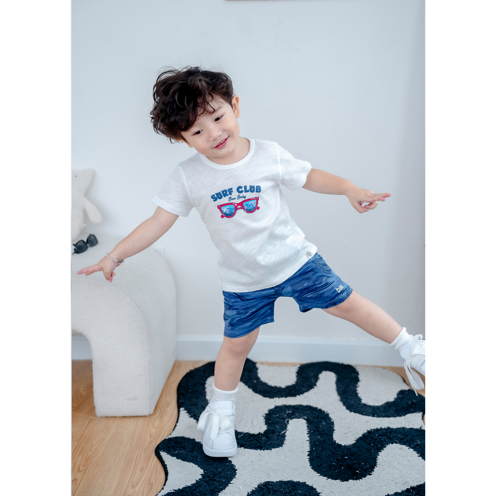 Đồ bộ bé trai cotton in họa tiết, bộ ngủ bé trai từ 1 tuổi - 7 tuổi Baa Baby - BT-DB03N-03