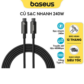 Cáp Sạc Siêu Nhanh Type C to Type C 240w PD 3.1 Baseus Tungsten Gold Cho Laptop và Điện Thoại Android