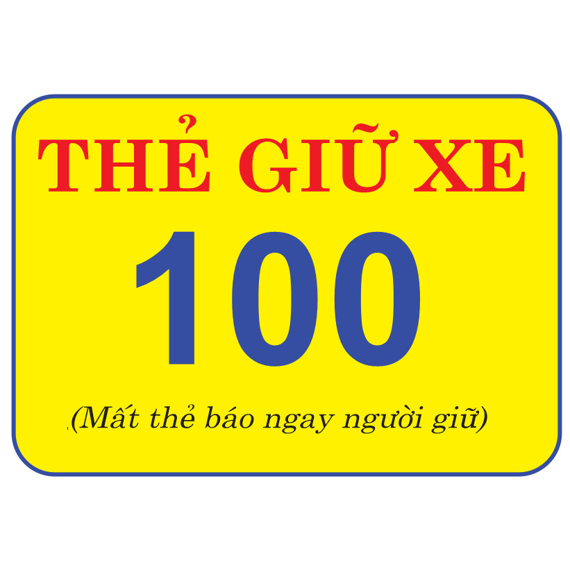 50 thẻ giữ giữ xe ép plastic full viền, chỉ in số không tin thông tin